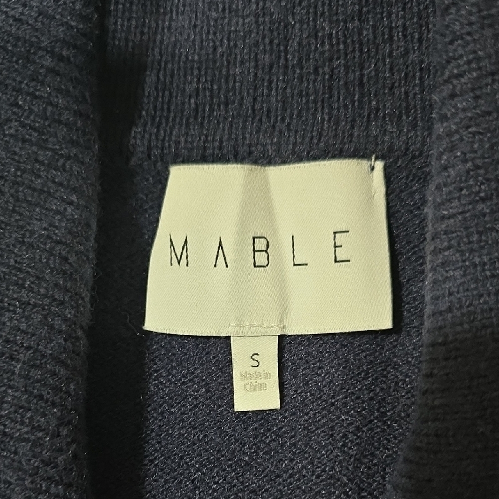 MABLE Oceana Navy Peter Pan Collar Cardigan Sweater Size S - Picture 3 of 11